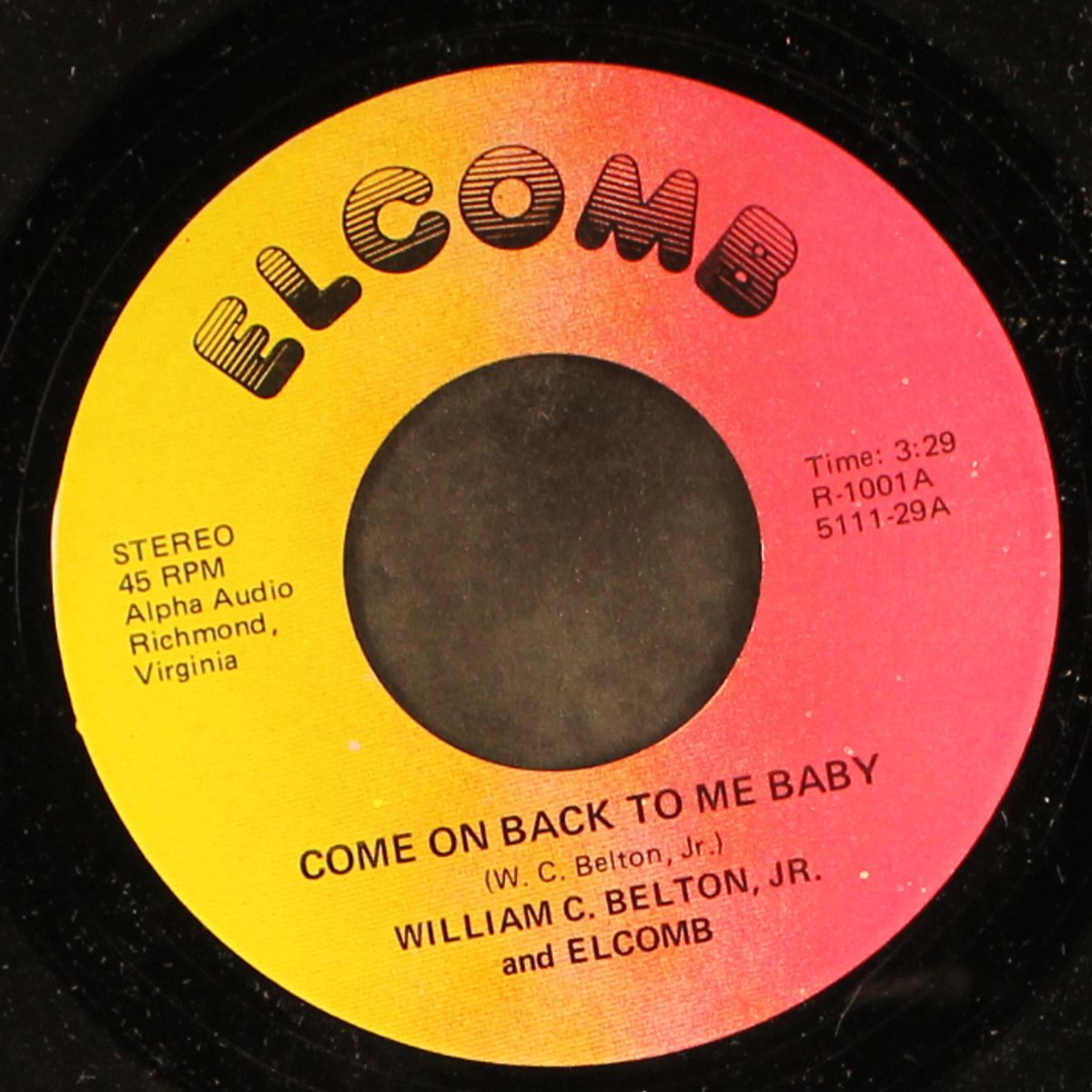 come on back to me baby / apart in miles by WILLIAM C. BELTON, JR