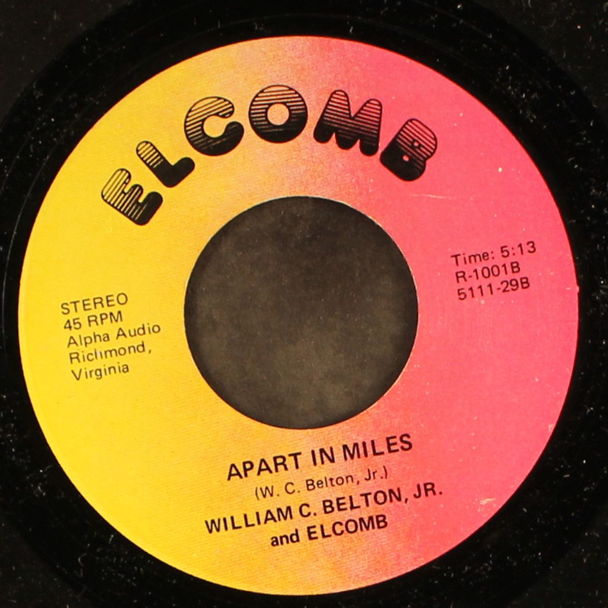 come on back to me baby / apart in miles by WILLIAM C. BELTON, JR