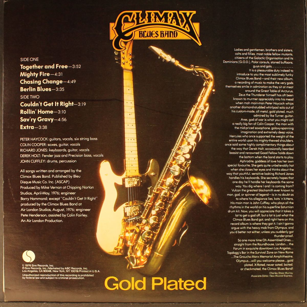 gold plated by CLIMAX BLUES BAND