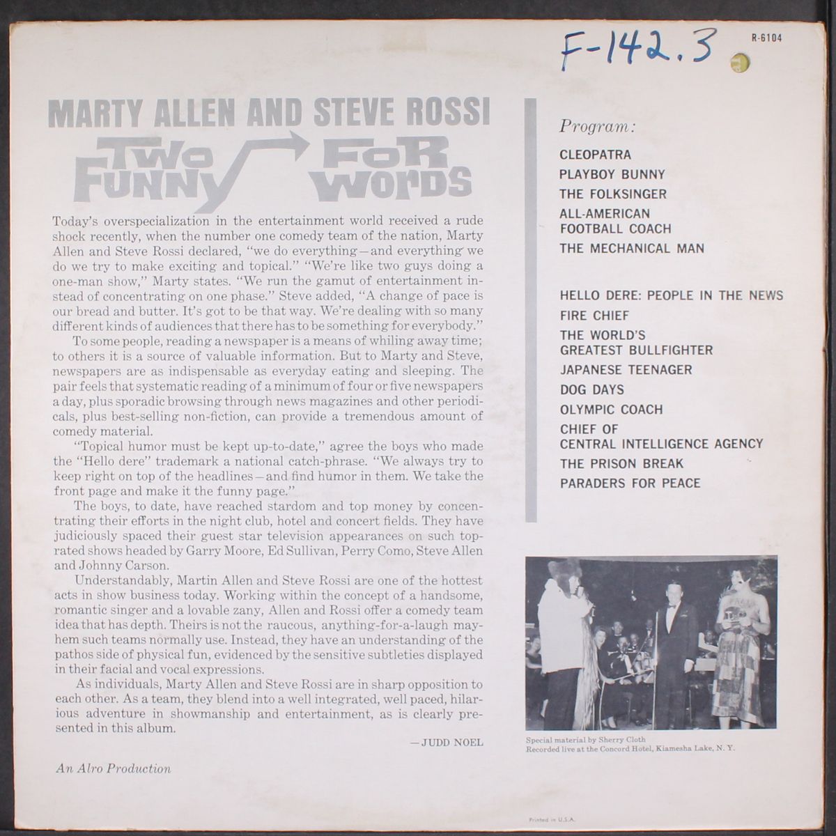 two funny for words by MARTY ALLEN & STEVE ROSSI