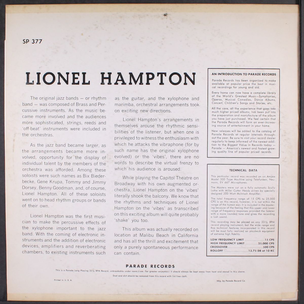 lional at malibu by LIONEL HAMPTON