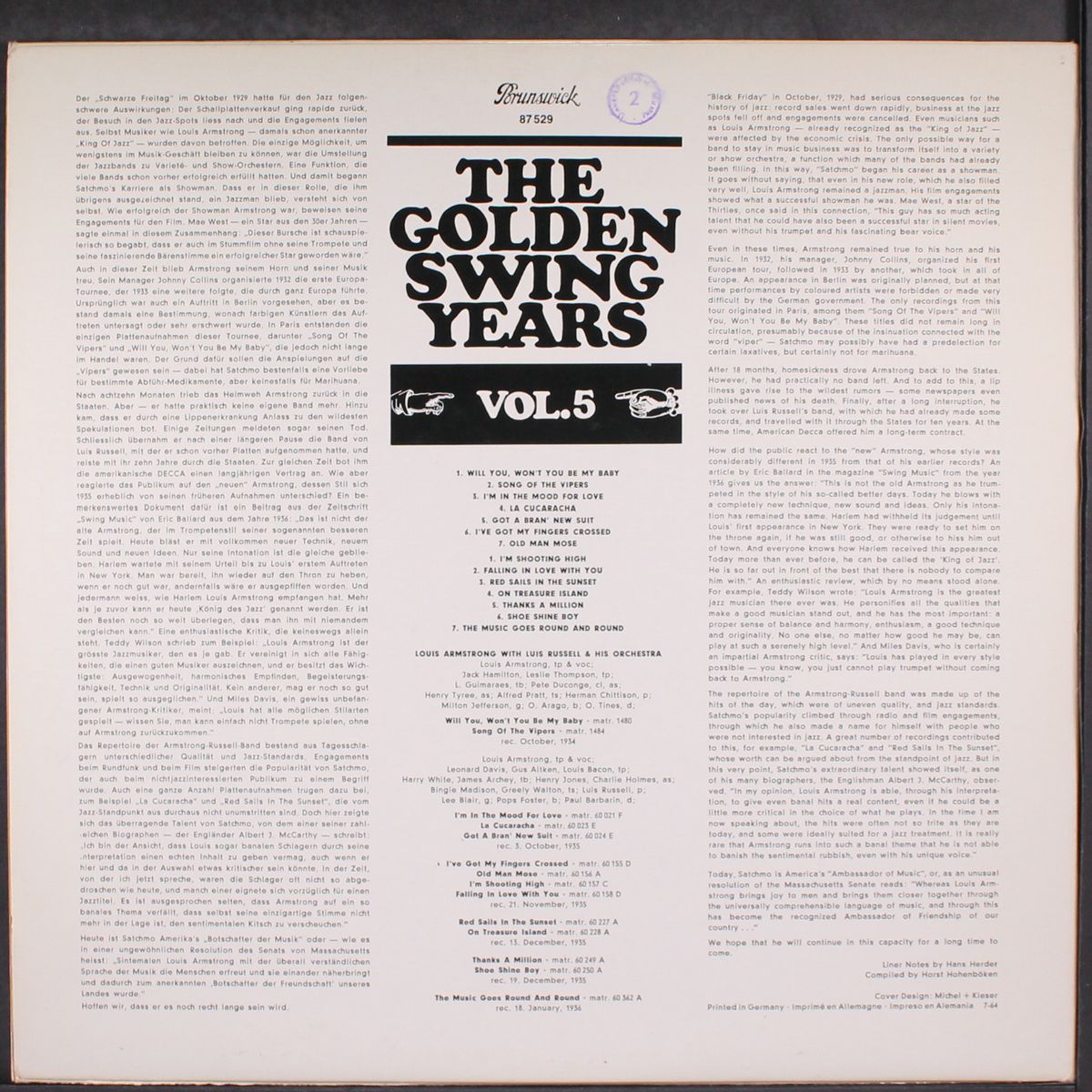 the golden swing years, vol. 5 by LOUIS ARMSTRONG