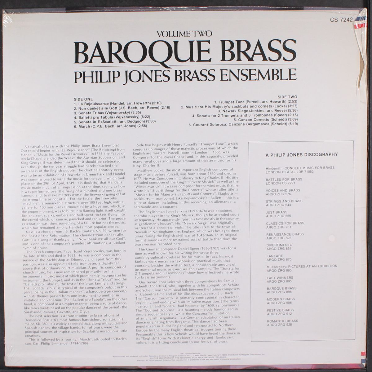 baroque brass, vol. 2 by PHILIP JONES BRASS ENSEMBLE