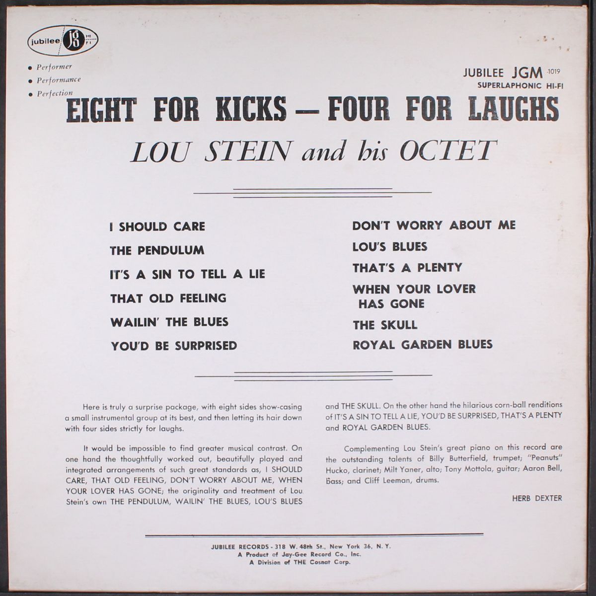 eight for kicks, four for laughs by LOU STEIN