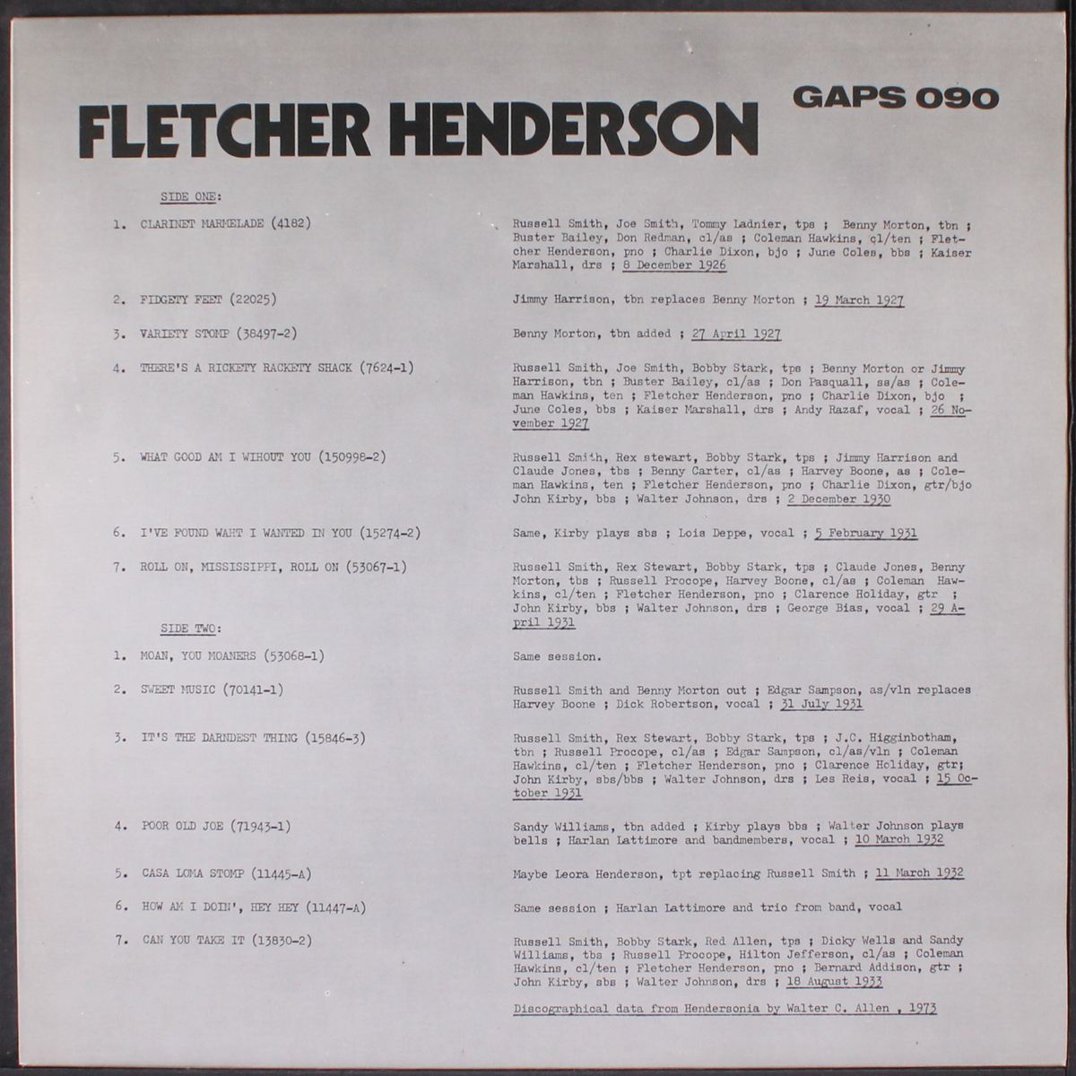 fletcher henderson by FLETCHER HENDERSON