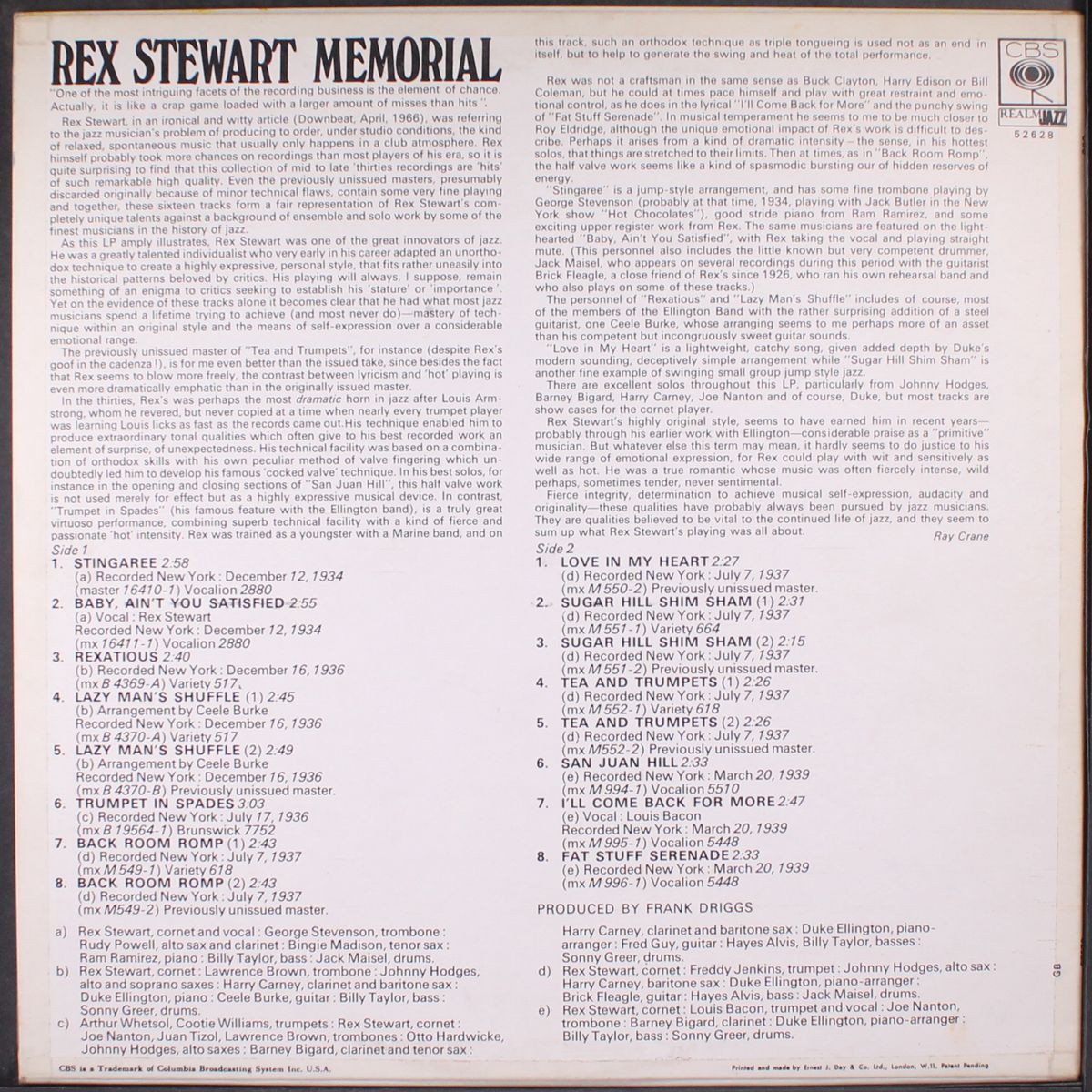 memorial by REX STEWART