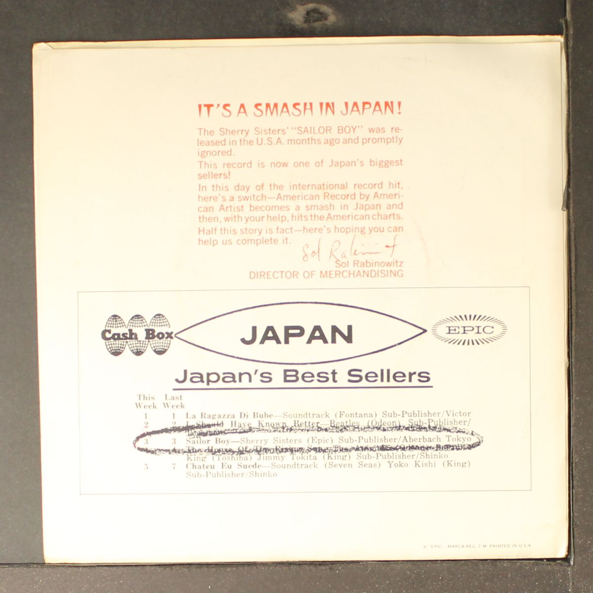 sailor boy / he's just another guy by SHERRY SISTERS