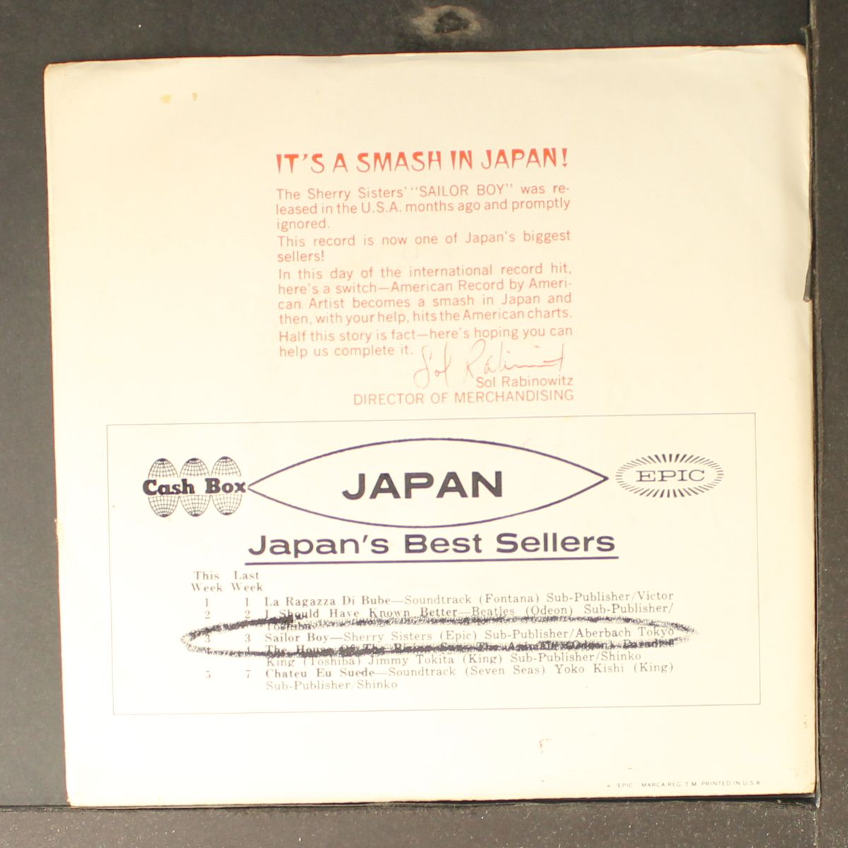 sailor boy / he's just another guy by SHERRY SISTERS