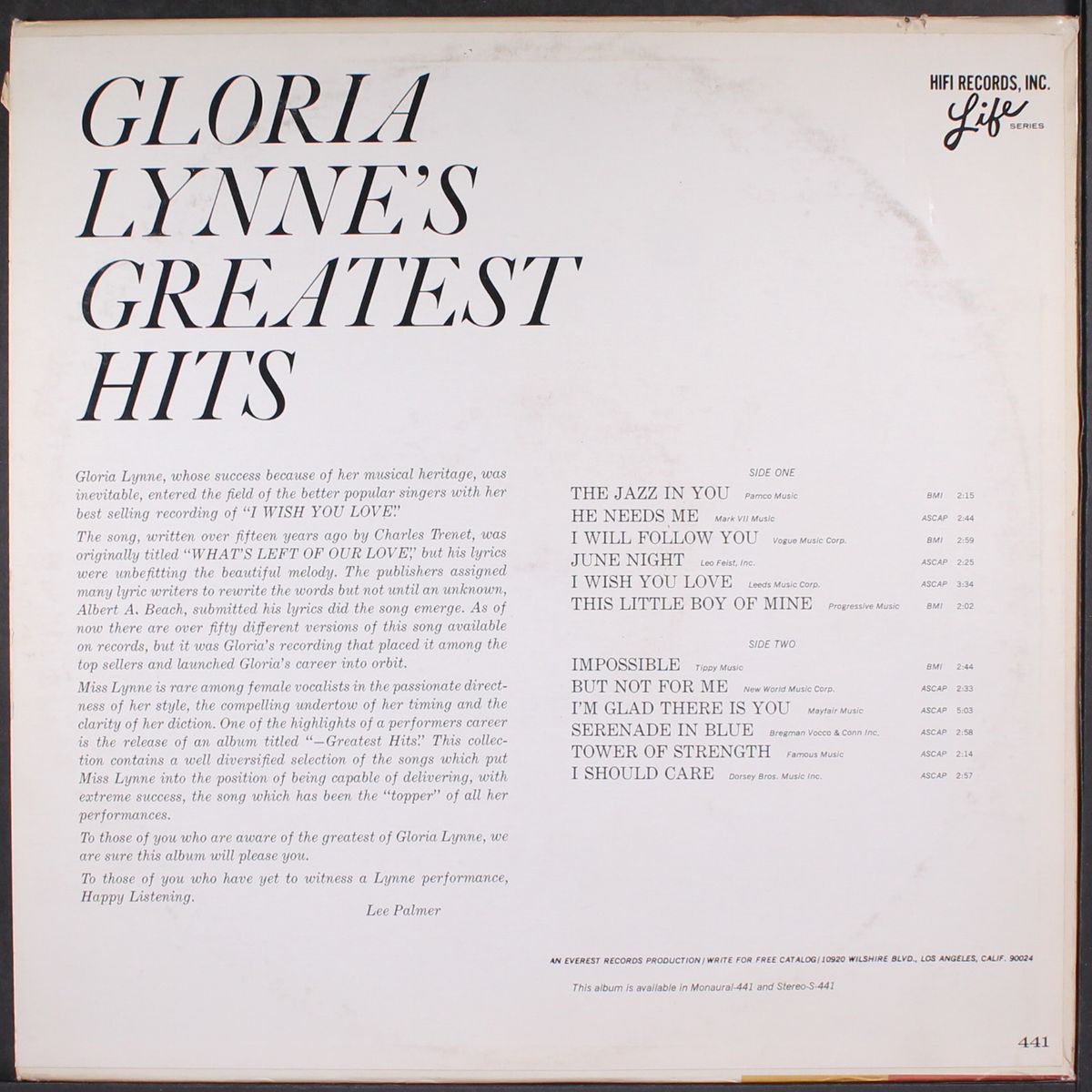 greatest hits by GLORIA LYNNE
