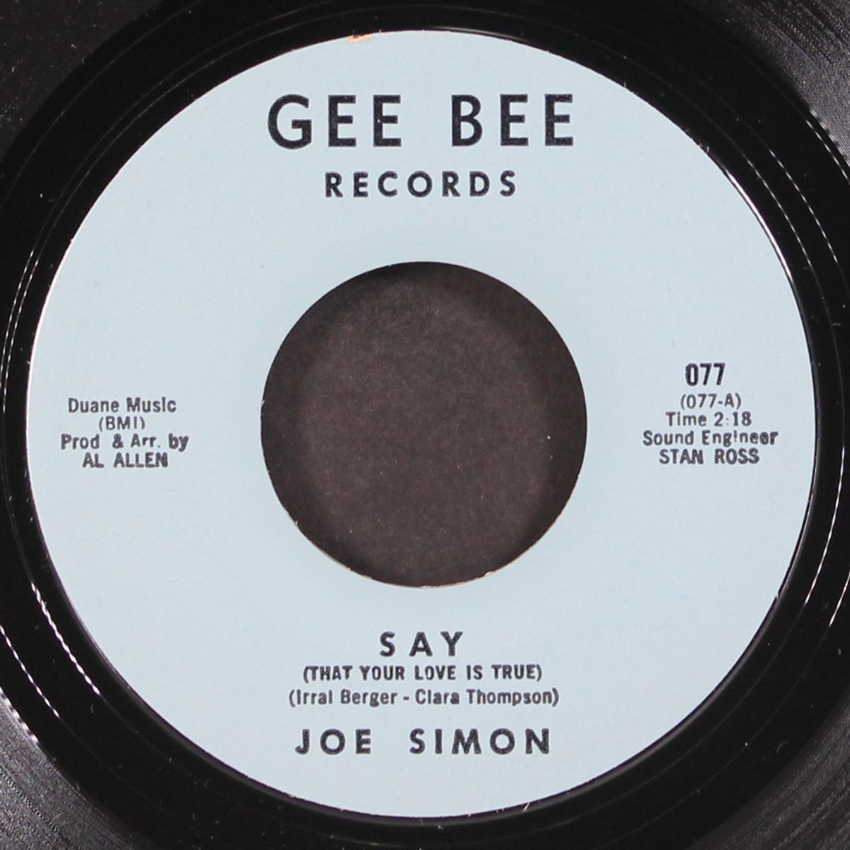 say / my adorable one by JOE SIMON