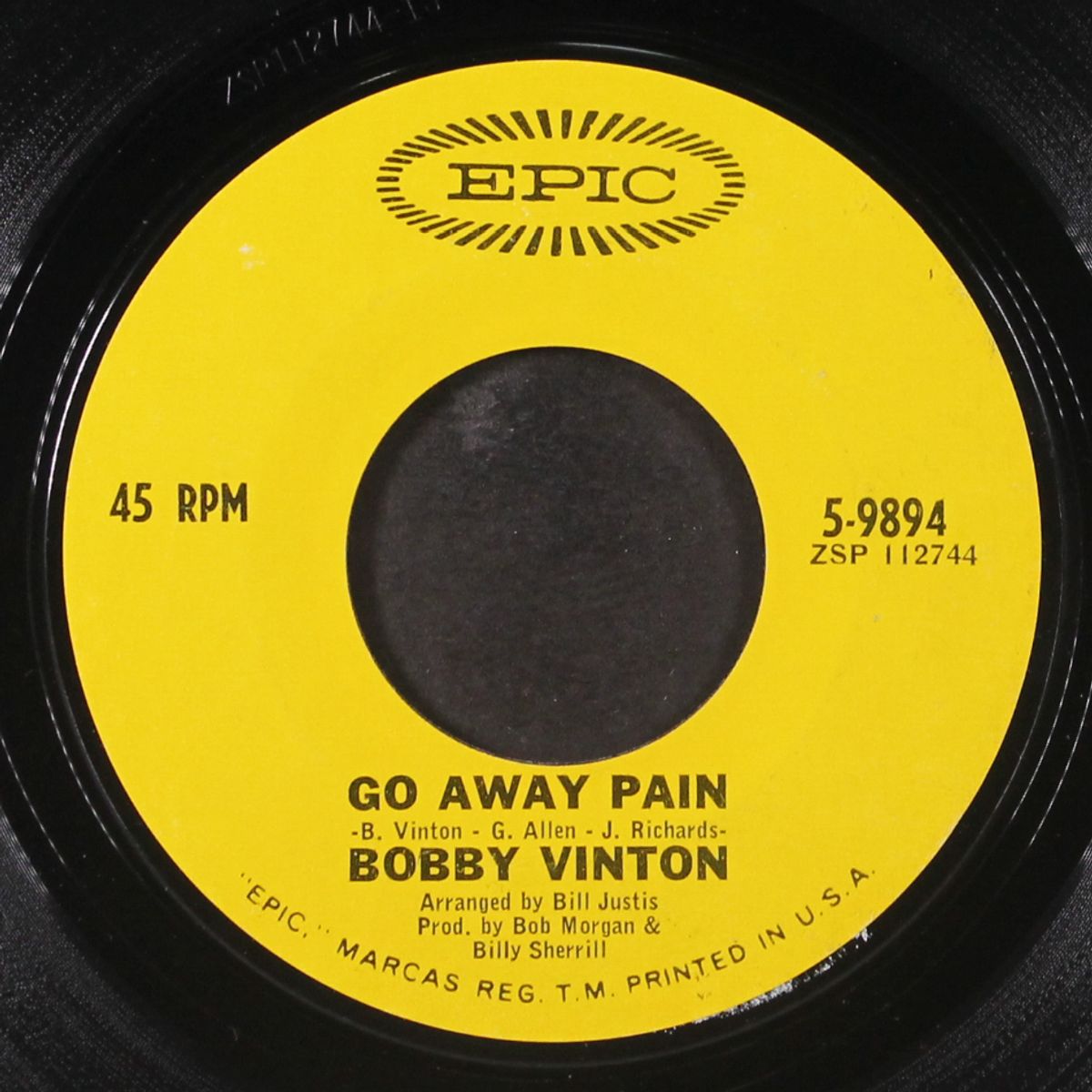 go away pain / tears by BOBBY VINTON