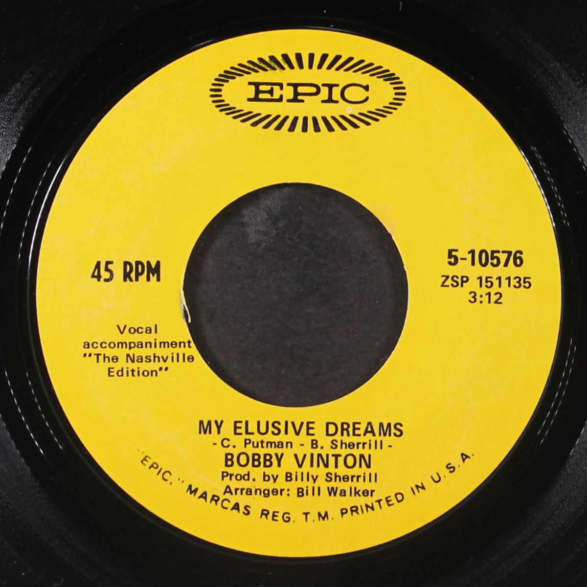 my elusive dreams / over and over by BOBBY VINTON