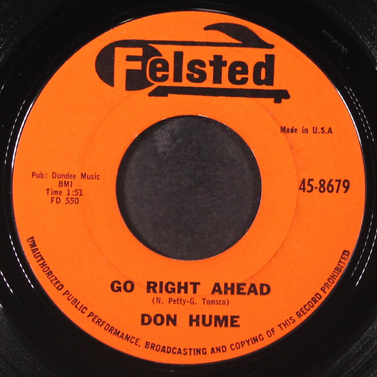 perfect night / go right ahead by DON HUME