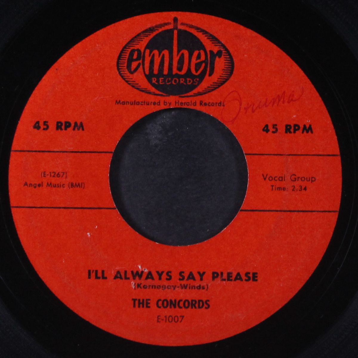 satisfied with rock 'n roll / i'll always say please by CONCORDS