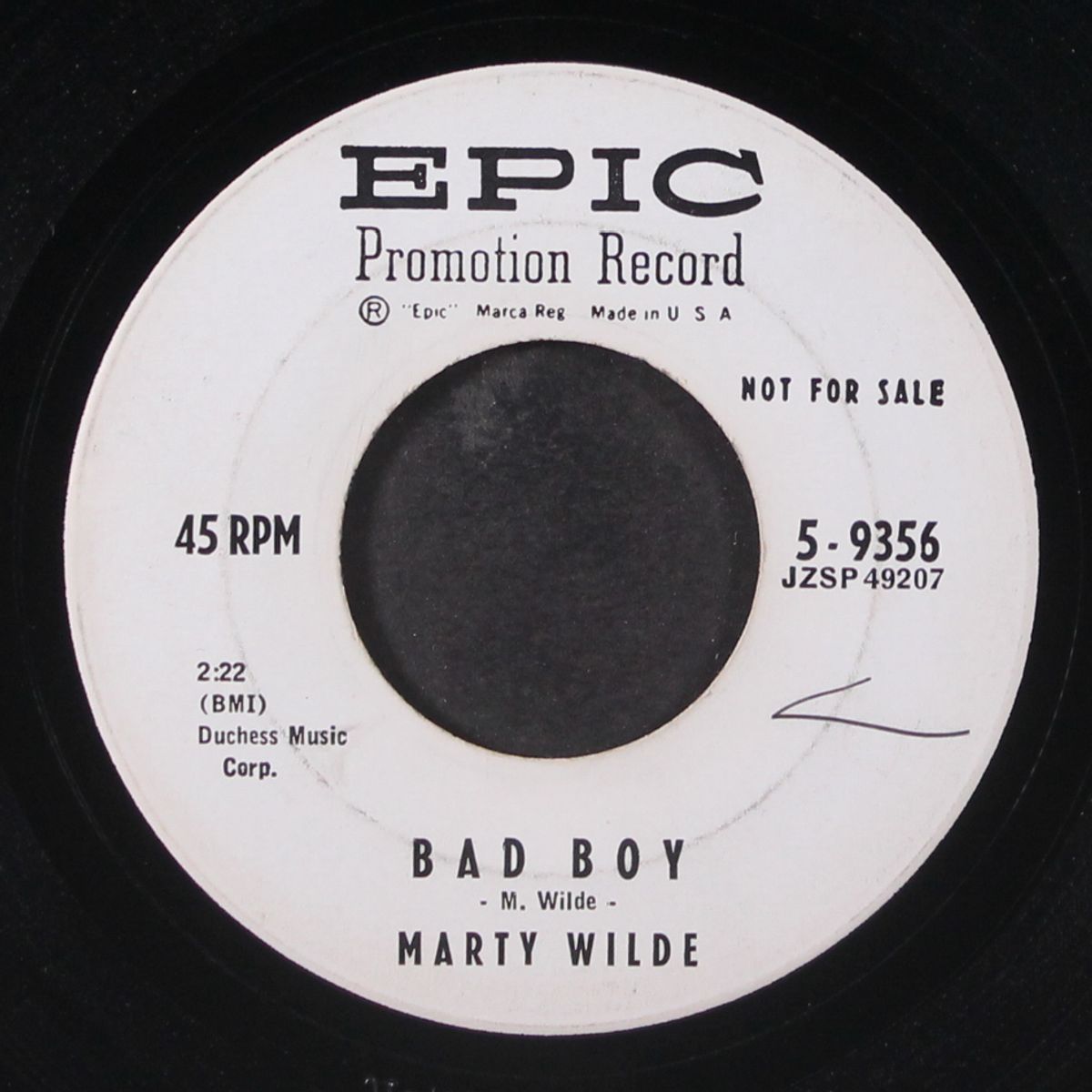bad boy / teenage tears by MARTY WILDE