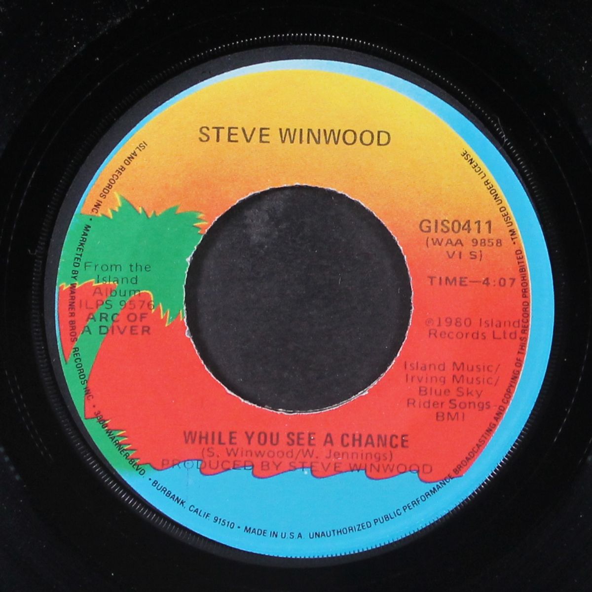 arc of a diver / while you see a chance by STEVE WINWOOD