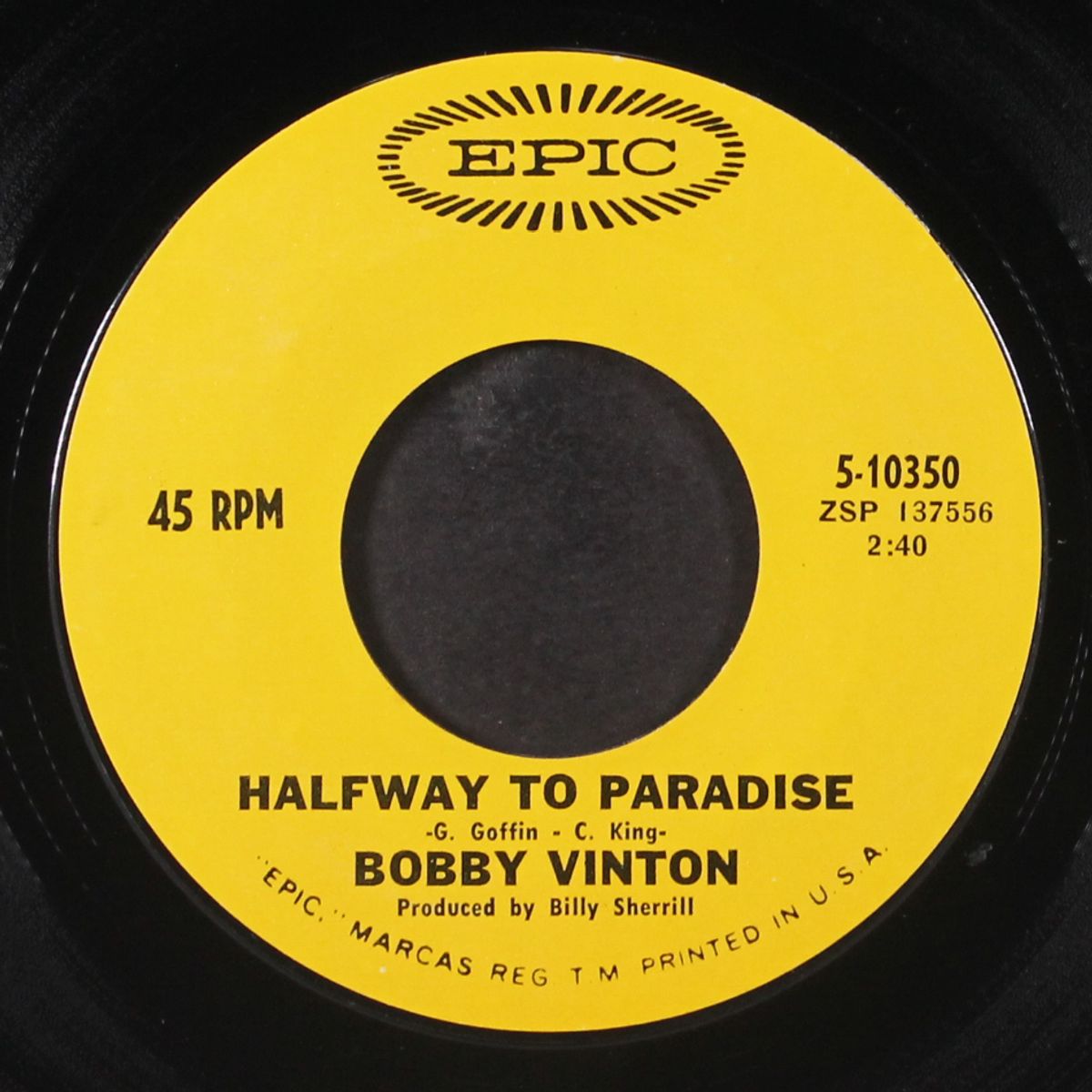 halfway to paradise by BOBBY VINTON