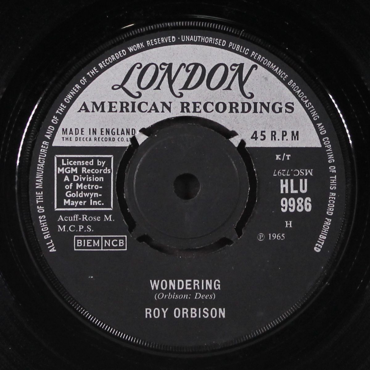 ride away / wondering by ROY ORBISON