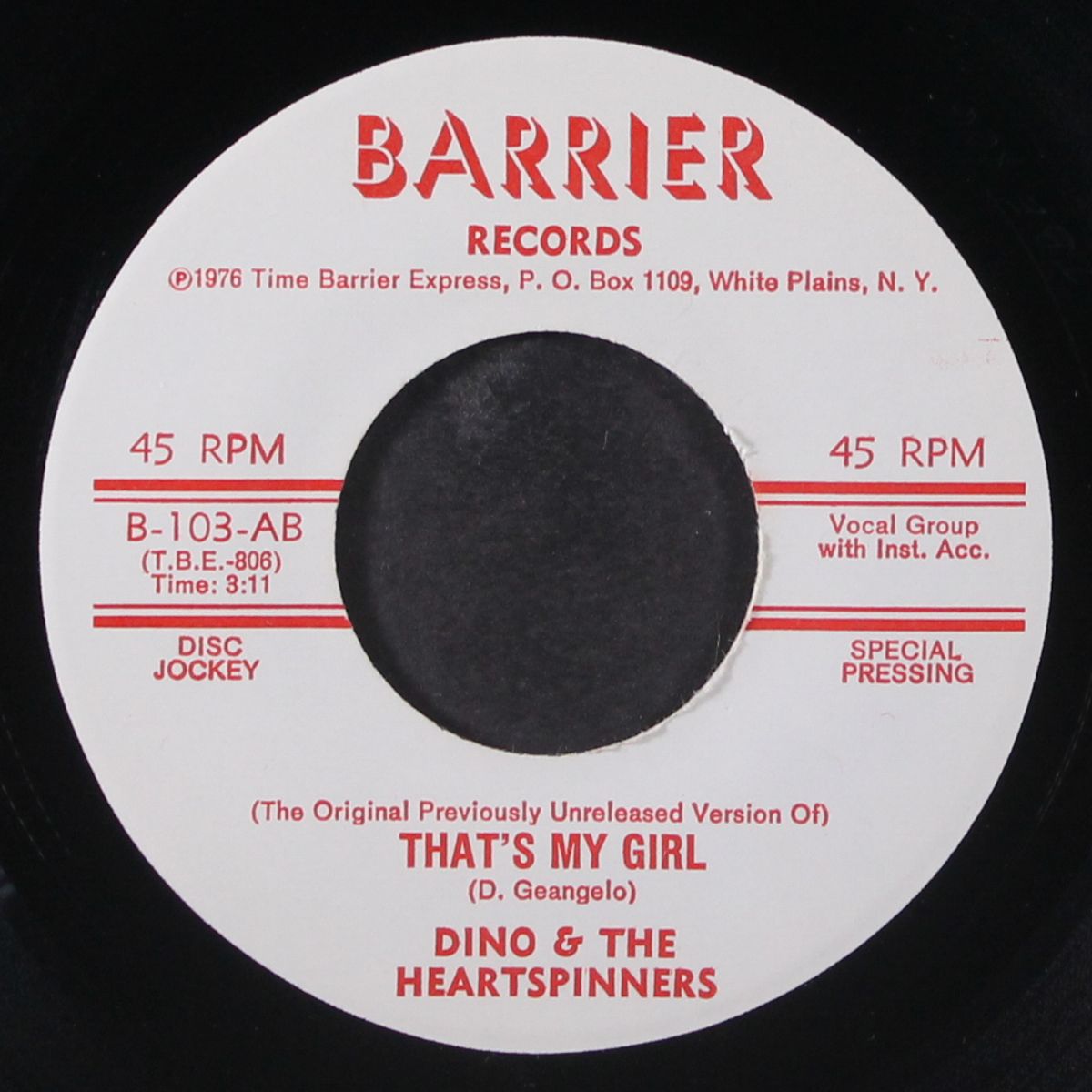 cry like i cried / that's my girl by DINO & HEARTSPINNERS