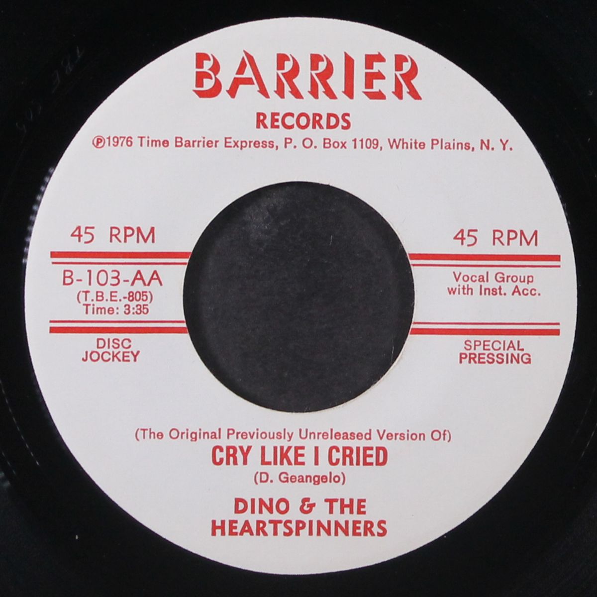 cry like i cried / that's my girl by DINO & HEARTSPINNERS