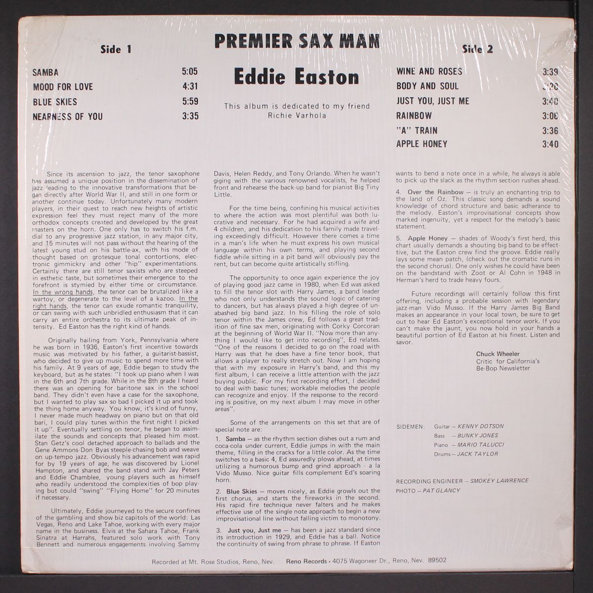 premier sax man by EDDIE EASTON
