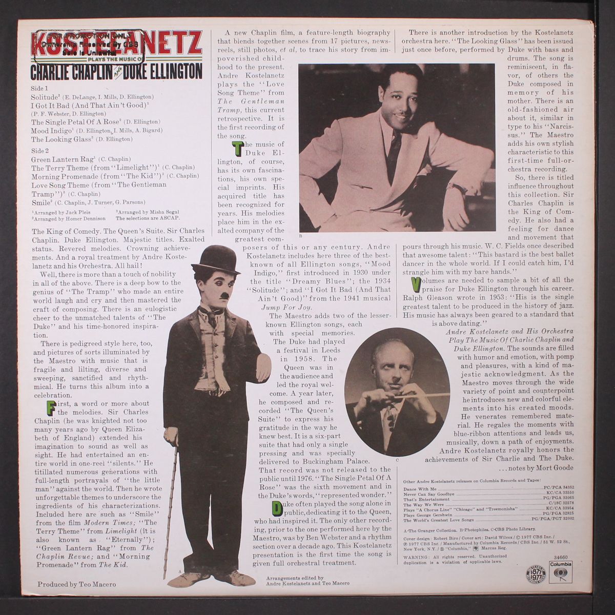 plays the music of charlie chaplin & duke ellington by ANDRE KOSTELANETZ