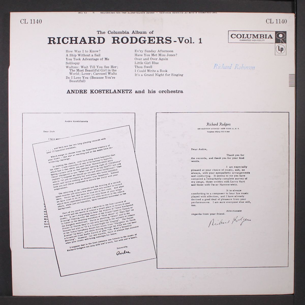 richard rodgers by ANDRE KOSTELANETZ