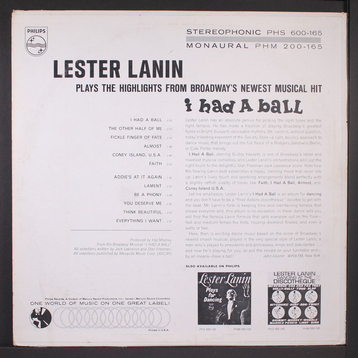 i had a ball by LESTER LANIN