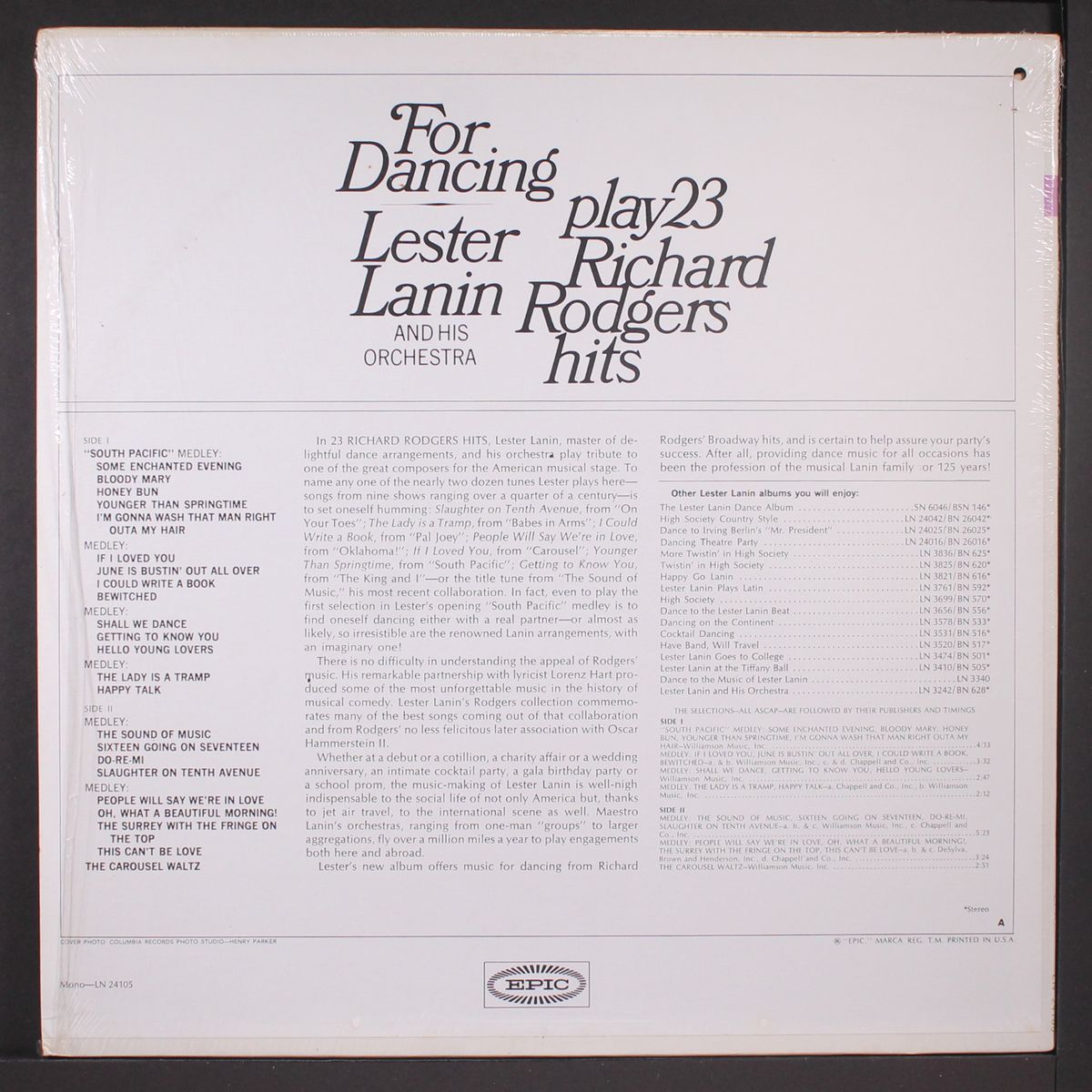 play 23 richard rodgers hits by LESTER LANIN