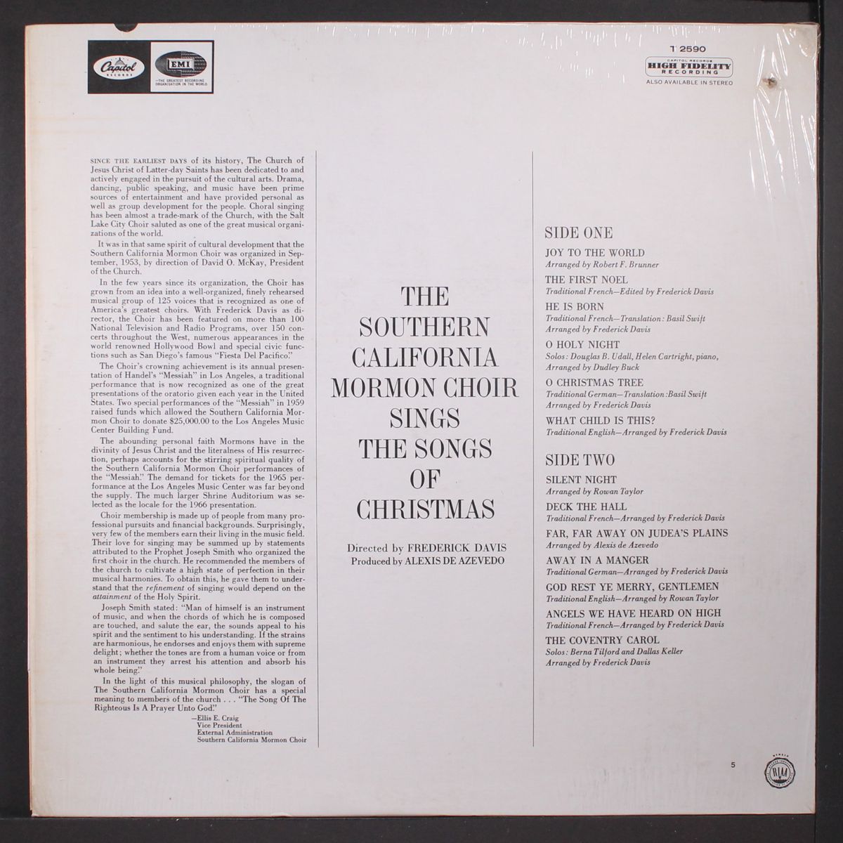 the songs of christmas by SOUTHERN CALIFORNIA MORMON CHOIR