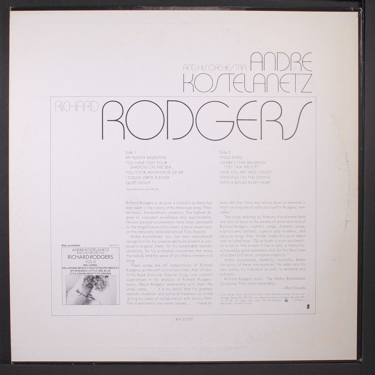 richard rodgers by ANDRE KOSTELANETZ