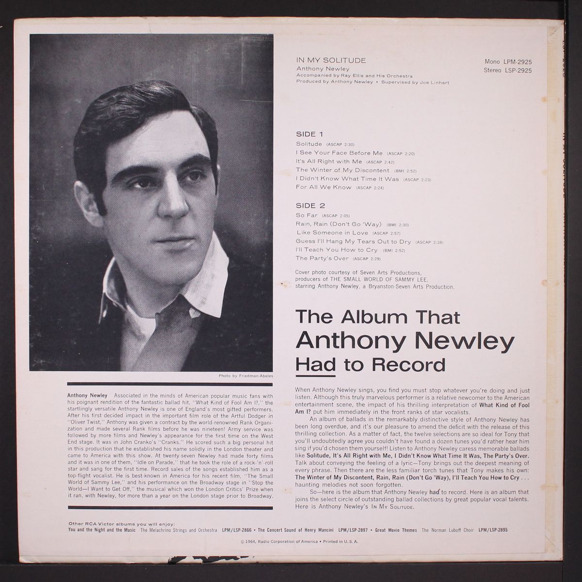 in my solitude by ANTHONY NEWLEY