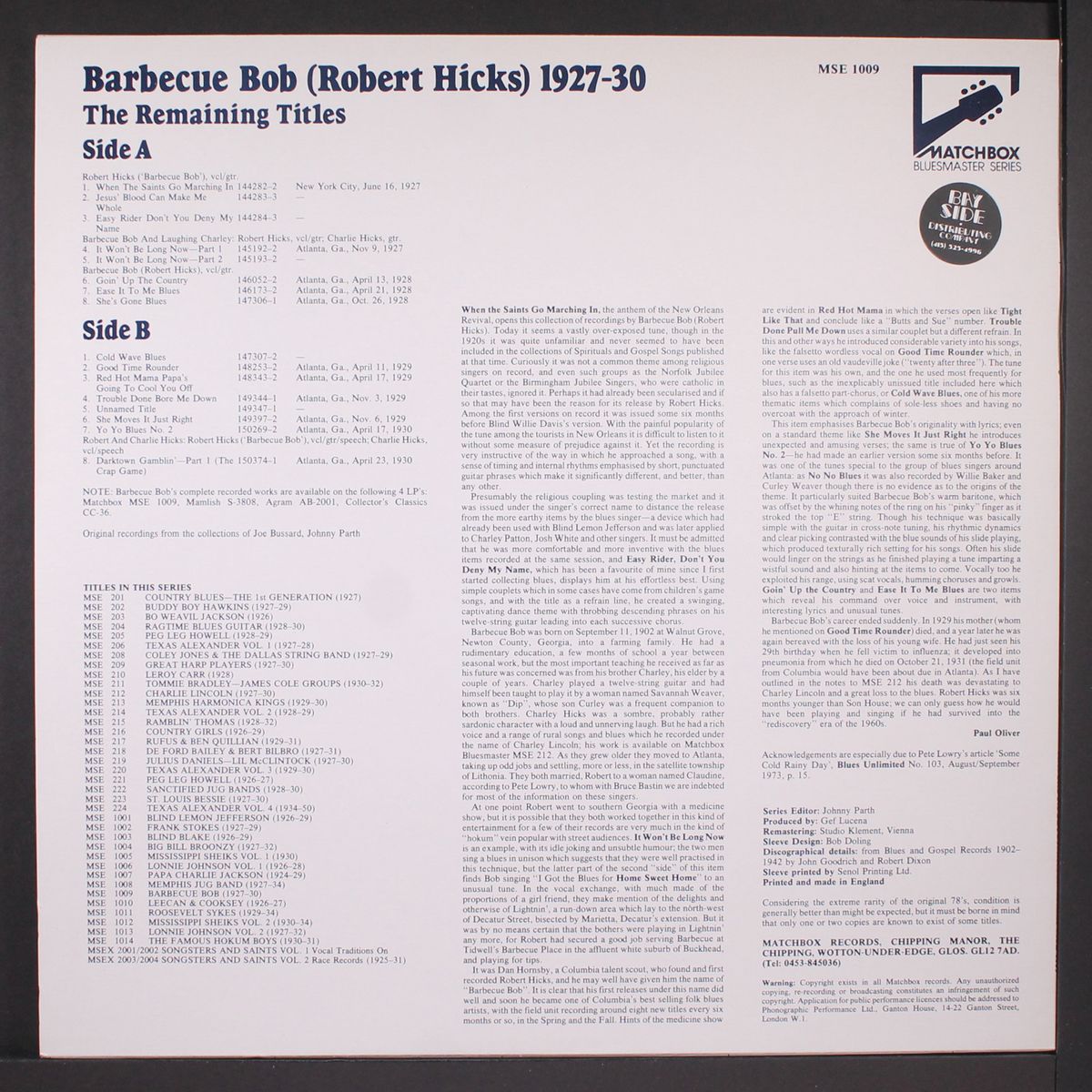 the remaining titles by BARBECUE BOB