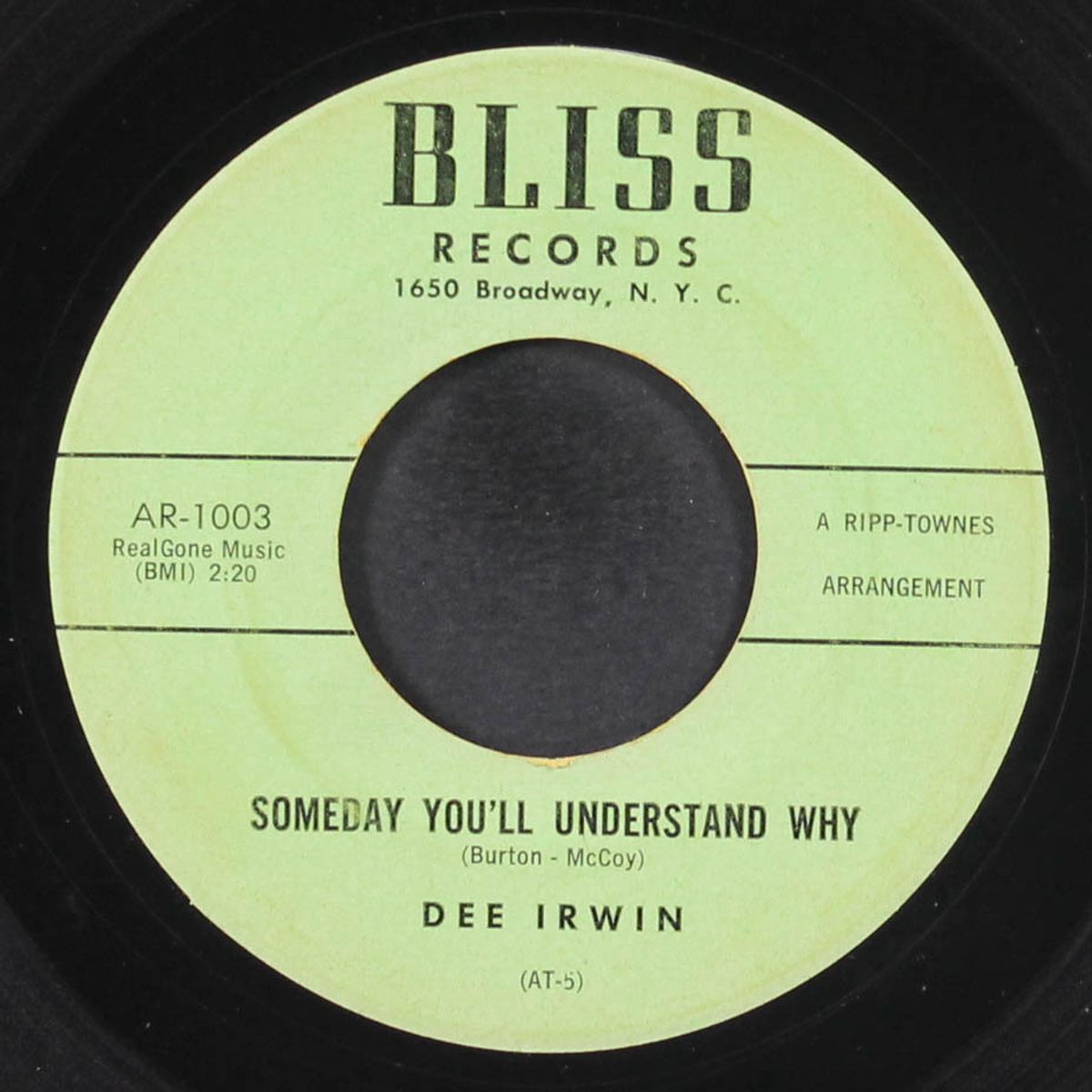 anytime / someday you'll understand why by DEE IRWIN