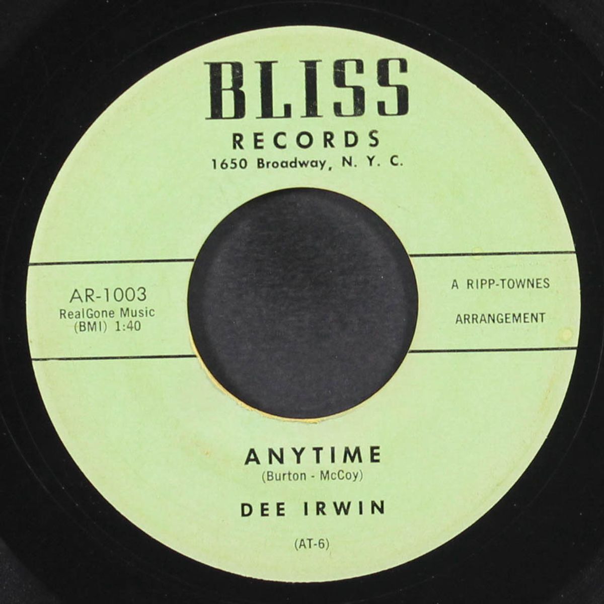 anytime / someday you'll understand why by DEE IRWIN