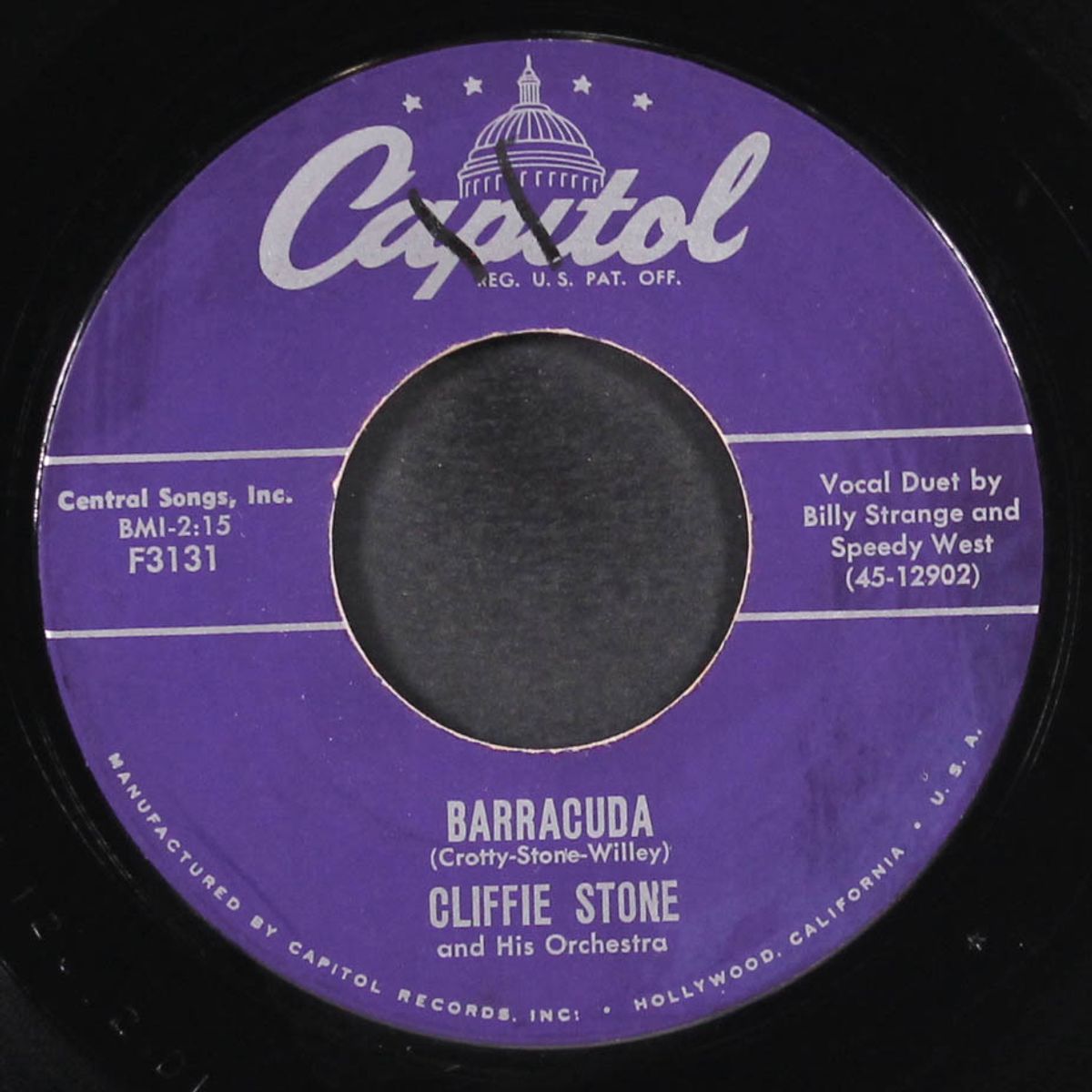 barracuda / the popcorn song by CLIFFIE STONE