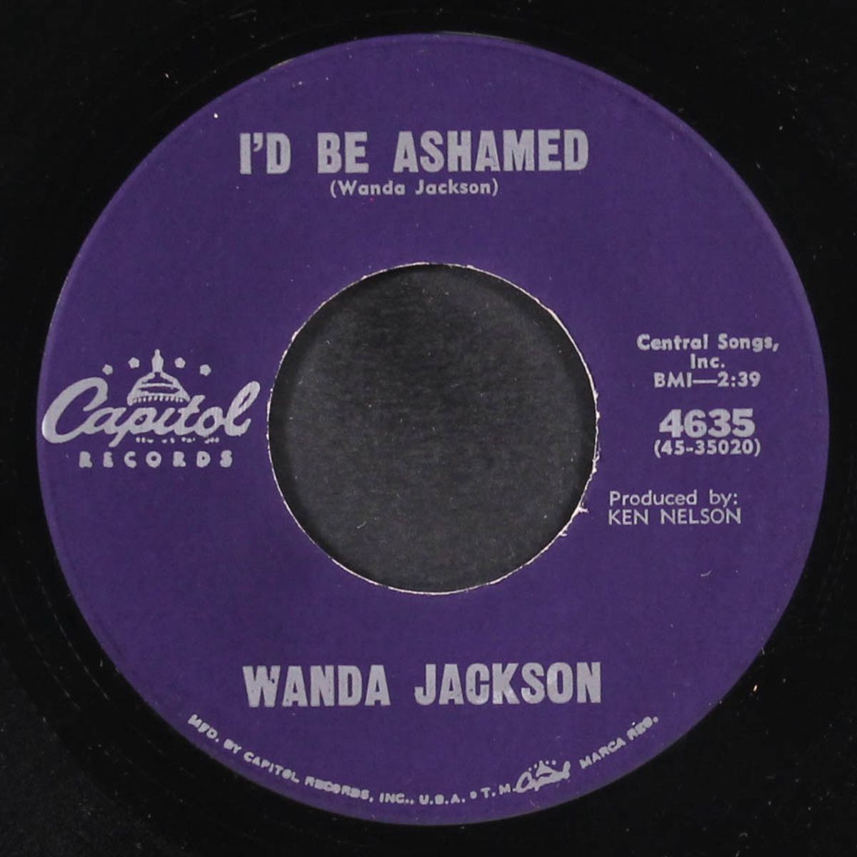 in the middle of a heartache / i'd be ashamed by WANDA JACKSON