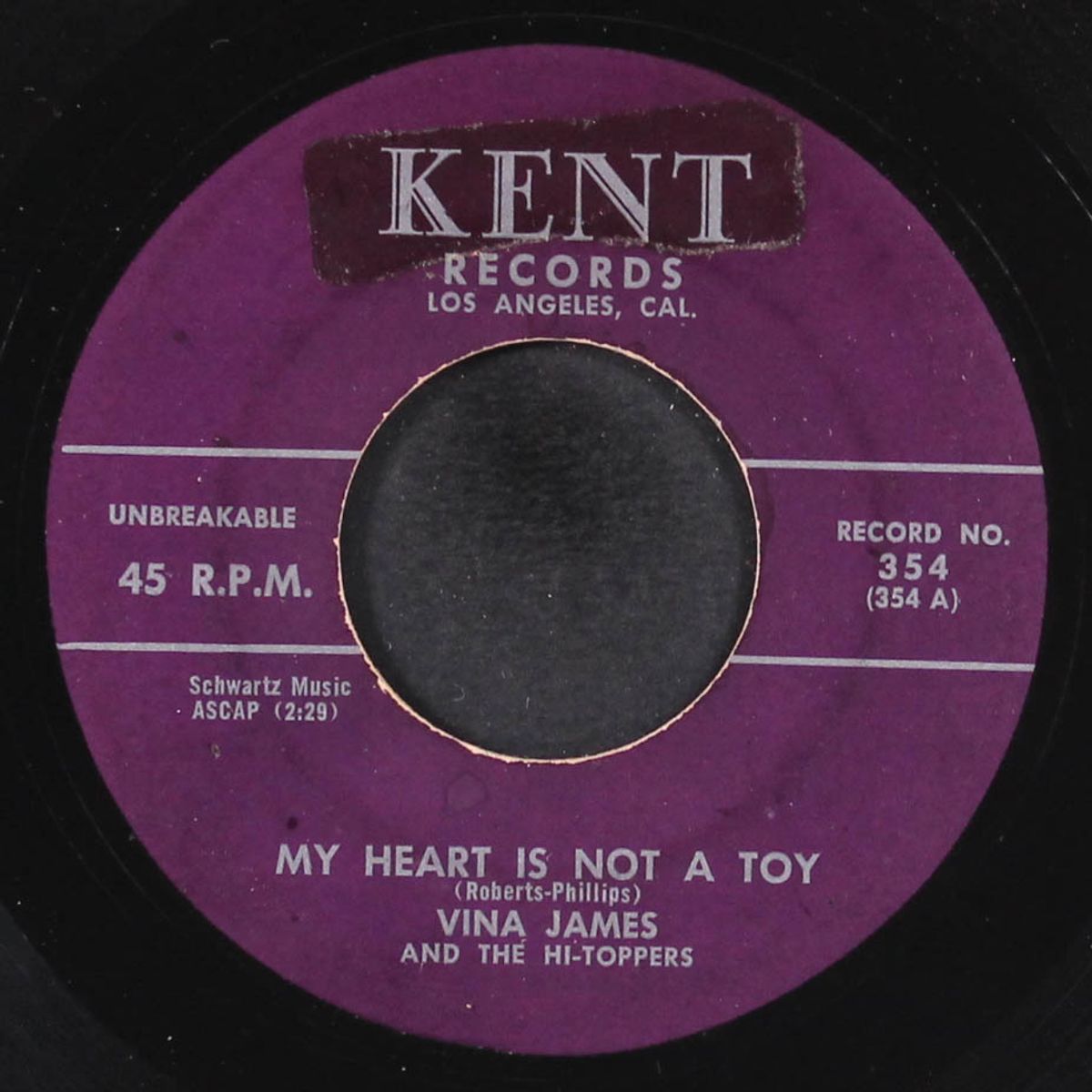 my heart is not a toy / by and by my love by VINA JAMES