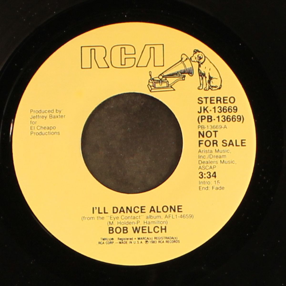 i'll dance alone / same by BOB WELCH