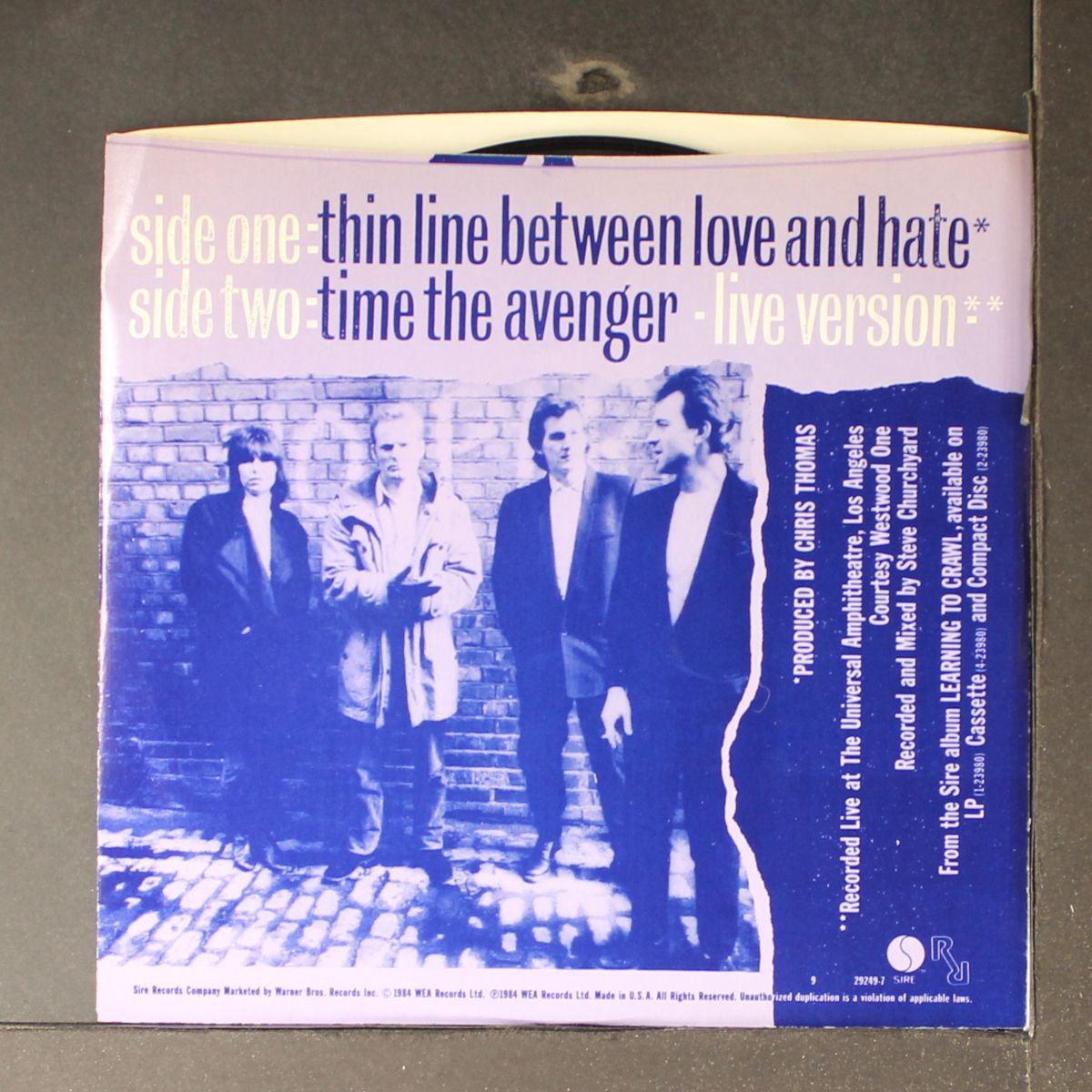 thin line between love & hate by PRETENDERS