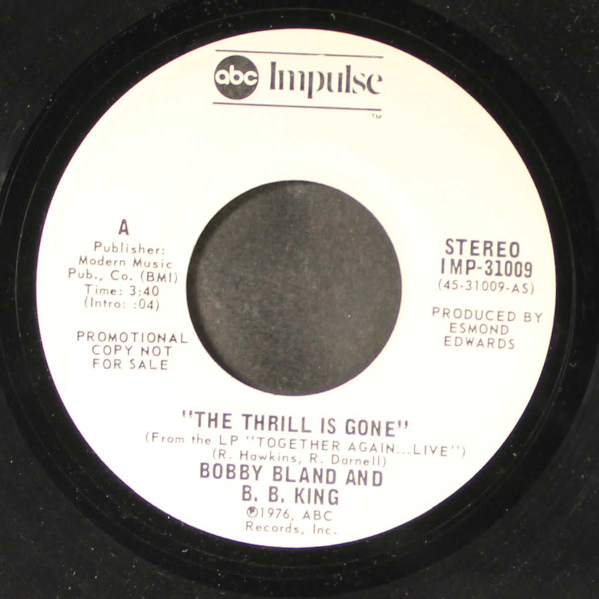 the thrill is gone / mono by BOBBY BLAND & B.B. KING