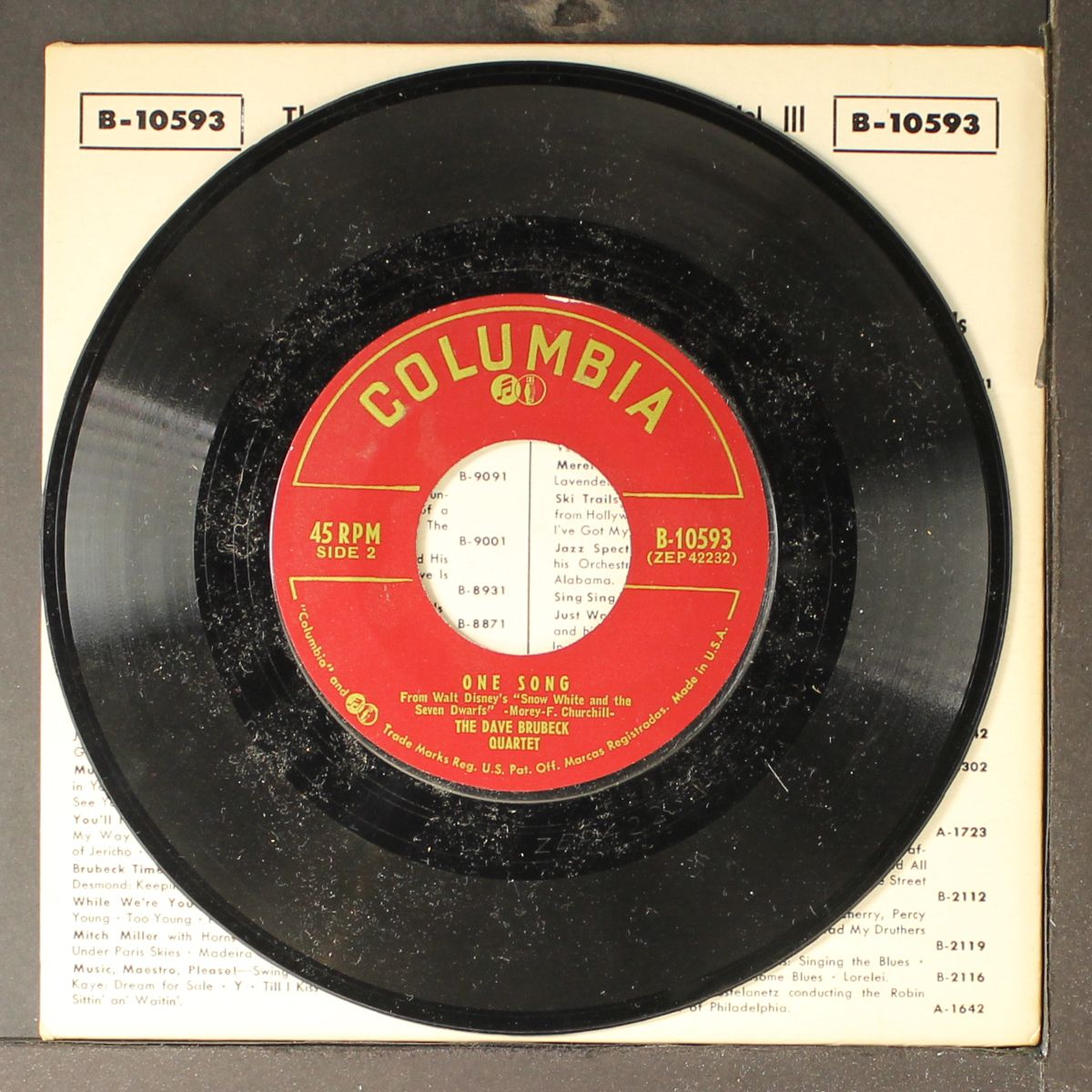 some day my prince will come / one song by DAVE BRUBECK