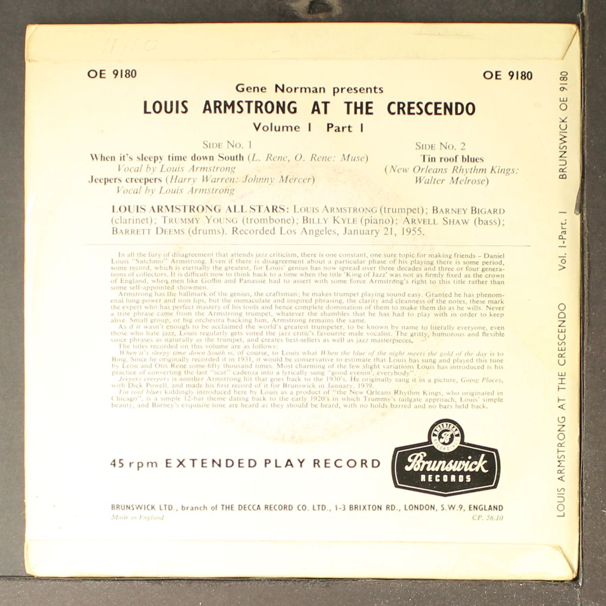 at the crescendo vol. 1 pt. 1 by LOUIS ARMSTRONG