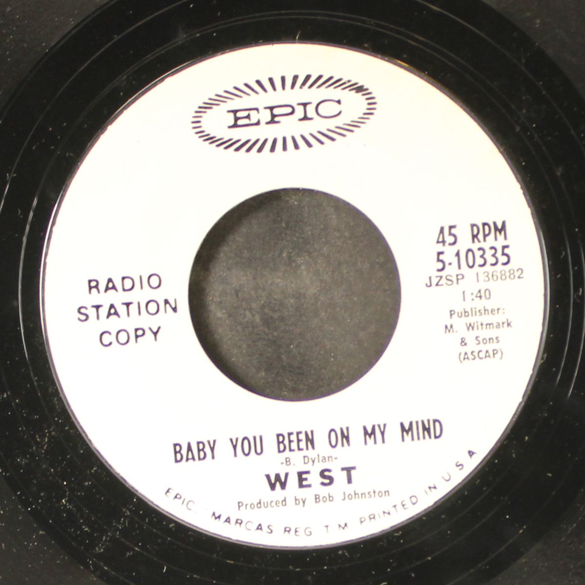 just like tom thumb's blues / baby you been on my mind by WEST