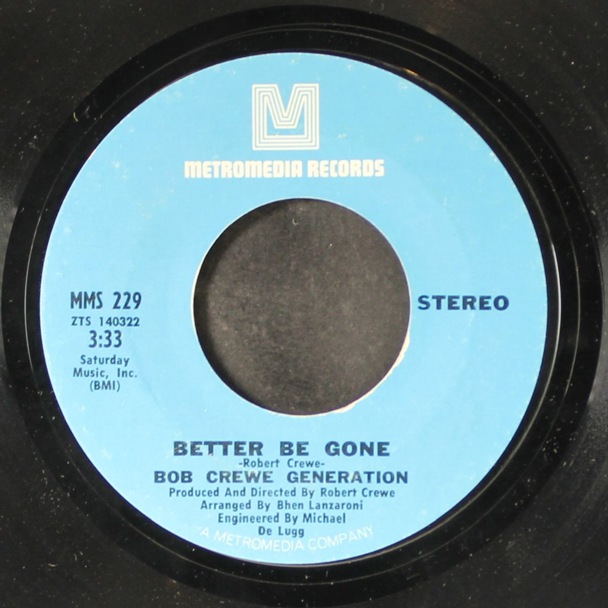 better be gone / mammy blue by BOB CREWE GENERATION