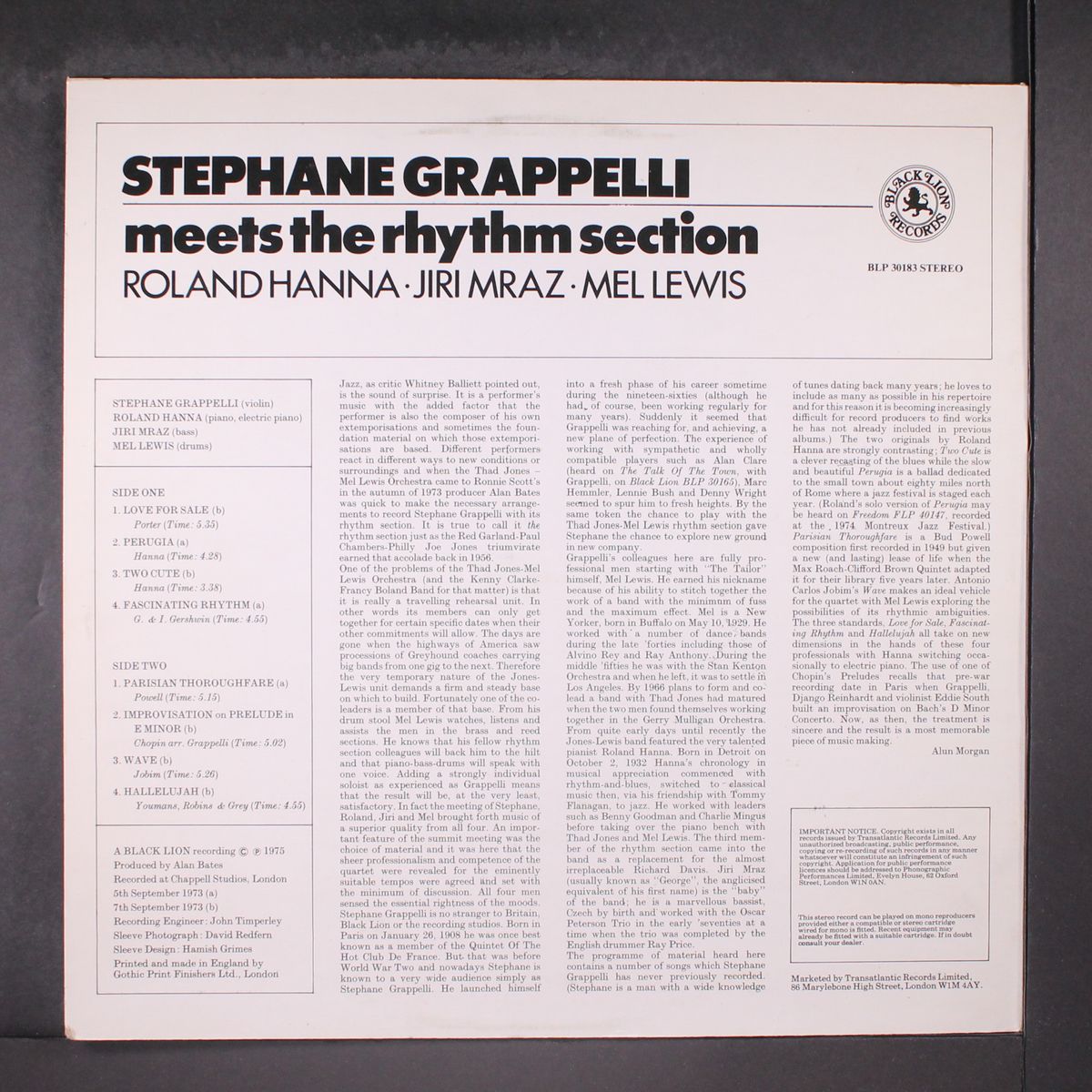 meets the rhythm section by STEPHANE GRAPPELLI
