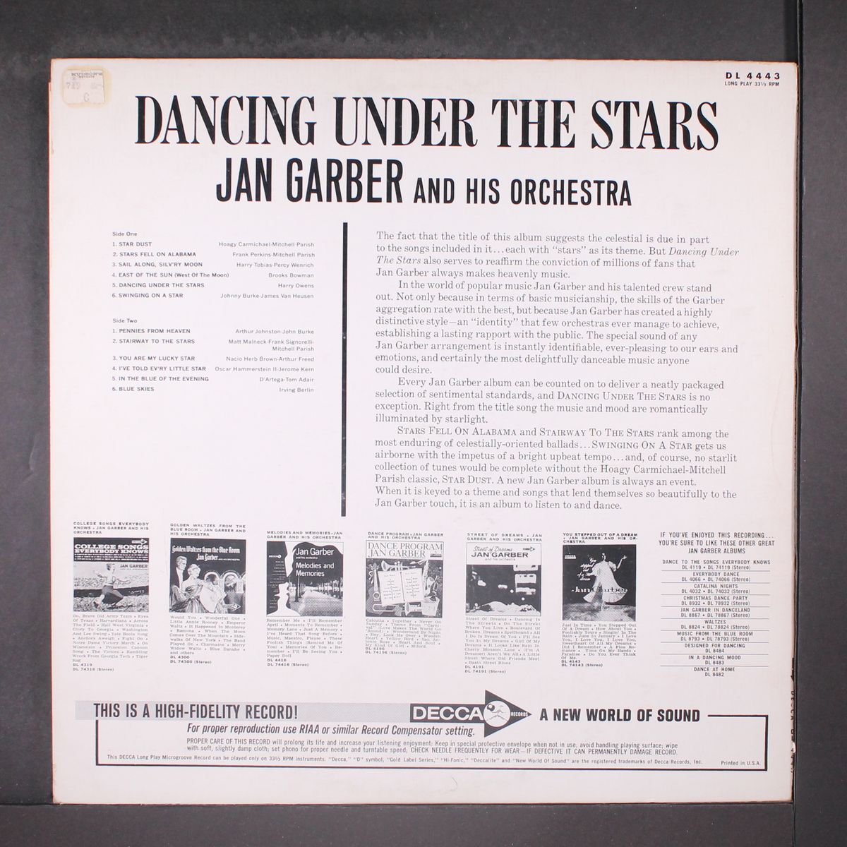 dancing under the stars by JAN GARBER
