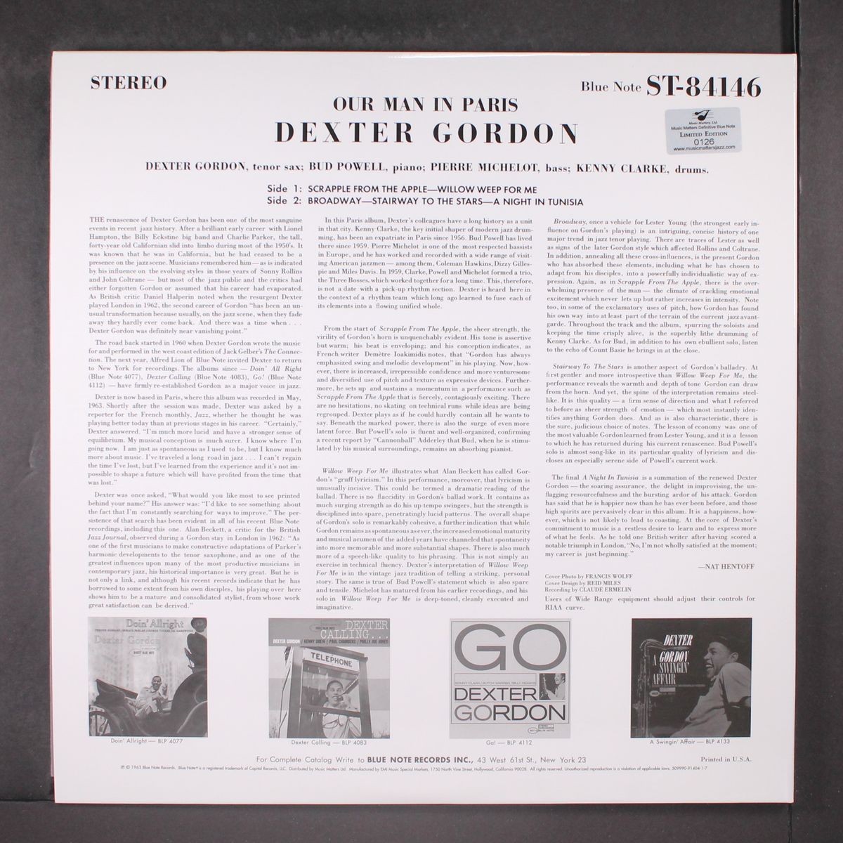 our man in paris by DEXTER GORDON