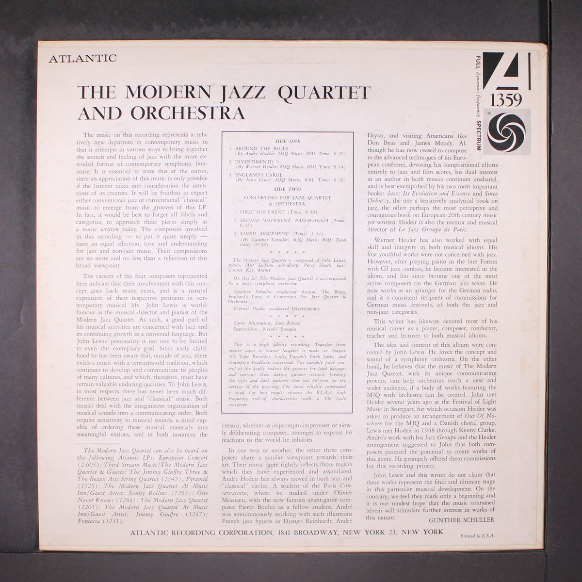 & orchestra by MODERN JAZZ QUARTET