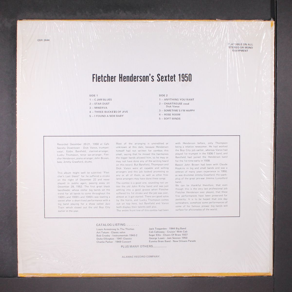 1950 by FLETCHER HENDERSON SEXTET